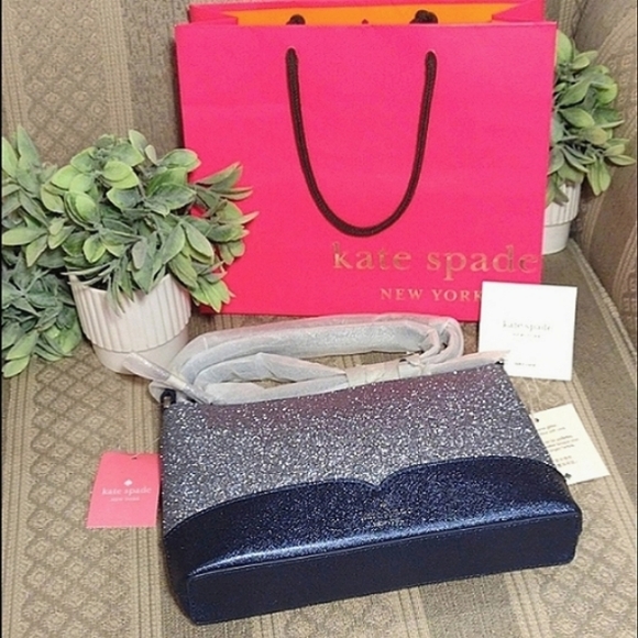 NWT Kate Spade Lola Glitter Crossbody In Navy Dusk - Picture 16 of 16